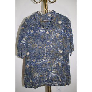Men's Size L~Woolrich~Floral~Tropical~Hawaiian~Short Sleeve Button Front Shirt